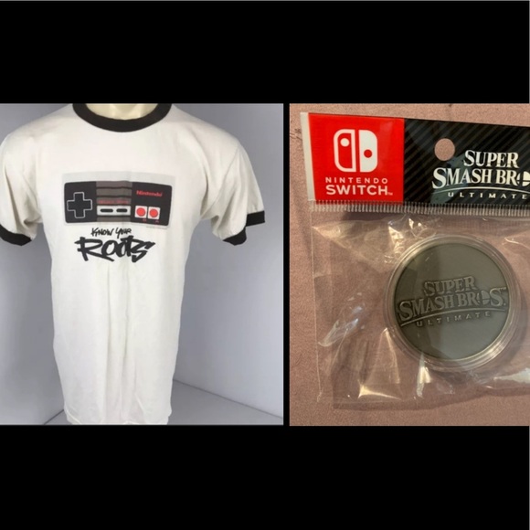 Other - Vintage tee with Super Smash Bros Coin
